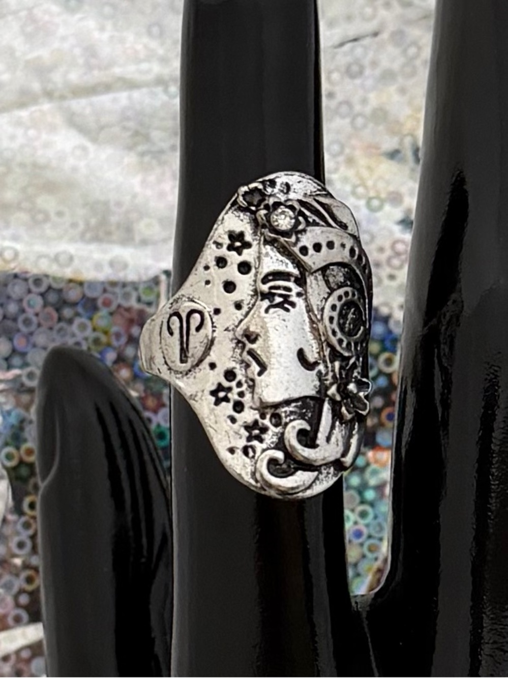 Vintage Style Silver Aries Zodiac Ring ♈️ Size 7 ✨Astrology
